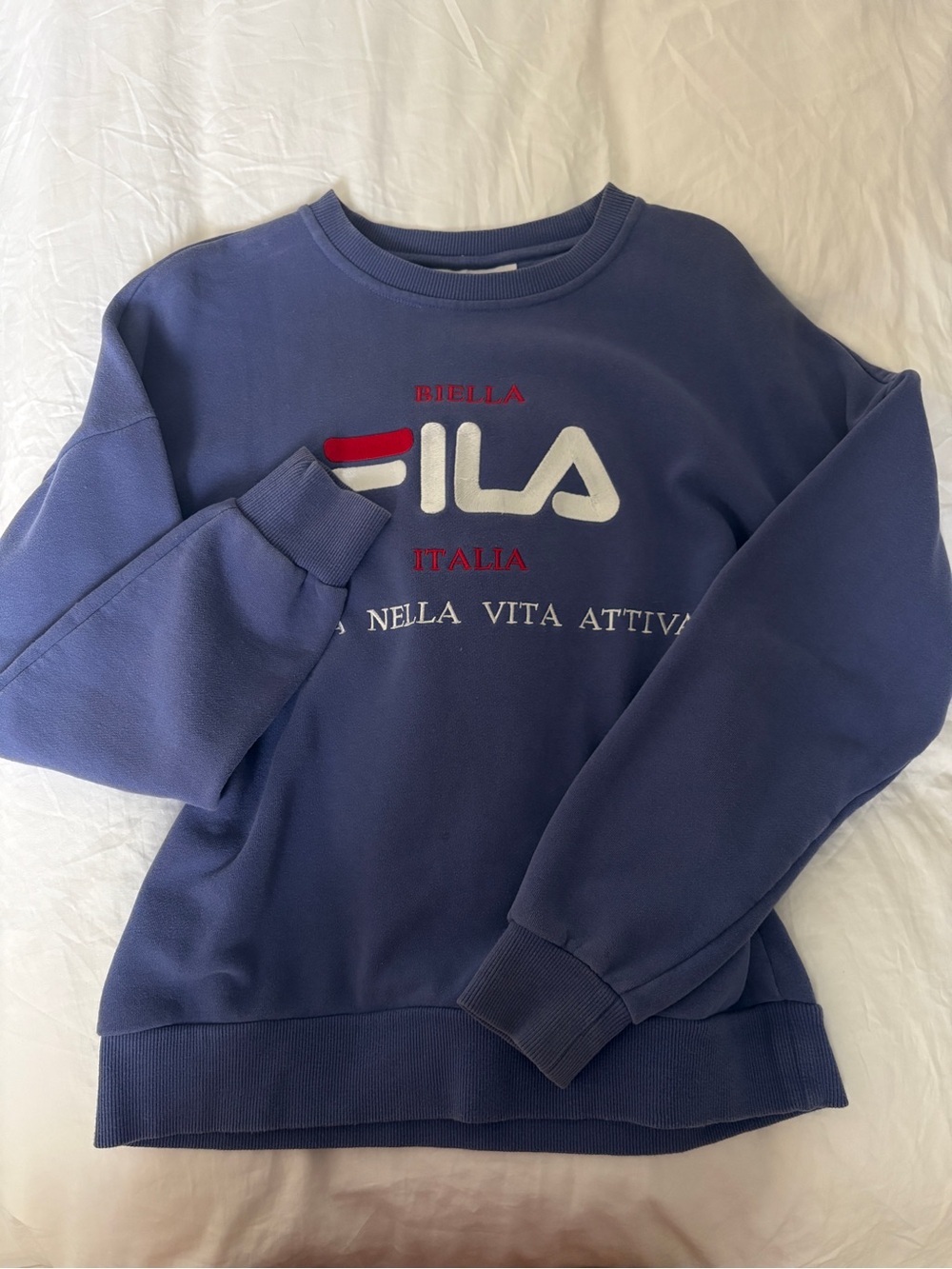 Fila Men's Purple Crewneck Sweatshirt with White & Red Logo